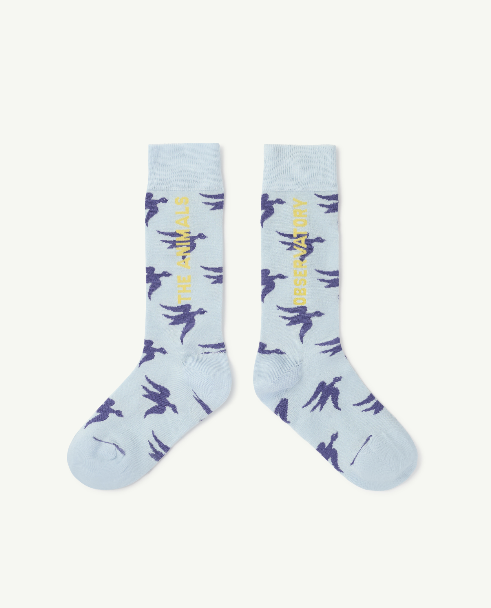 Birds Soft Blue Worm Socks